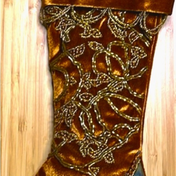 Luxury Aldik velvet & silk beaded Christmas Stocking 15” - Picture 2 of 9